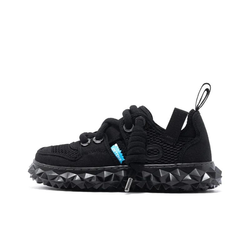 OETZI New Iceberg Series Breathable Lightweight Height Increasing Low Top Casual Shoes Unisex Black-0
