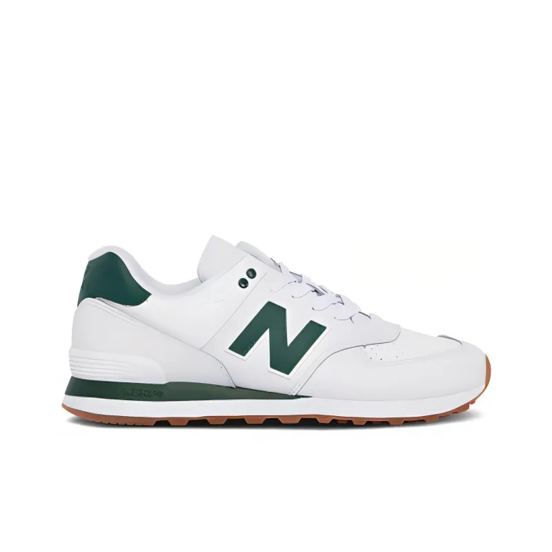New Balance NB 574 Anti Slip Wear Resistant Low Top Running Shoes Men's White Green-1