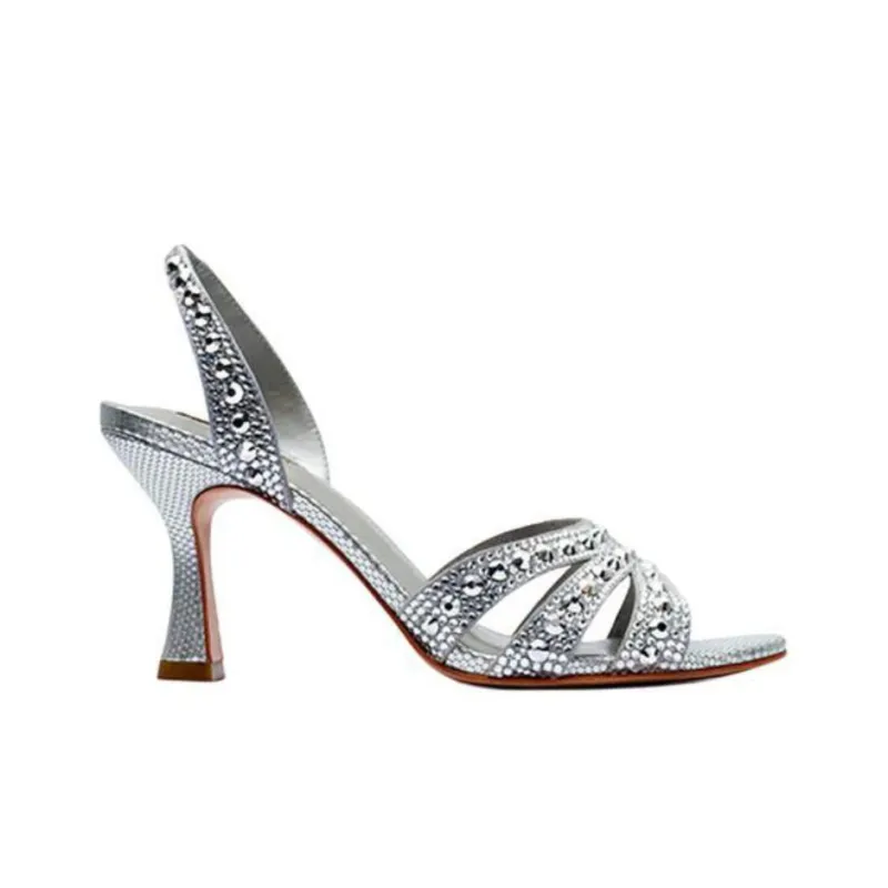 NICOLI Cosoria Strap Sandals 8.5cm Women's Silver-1