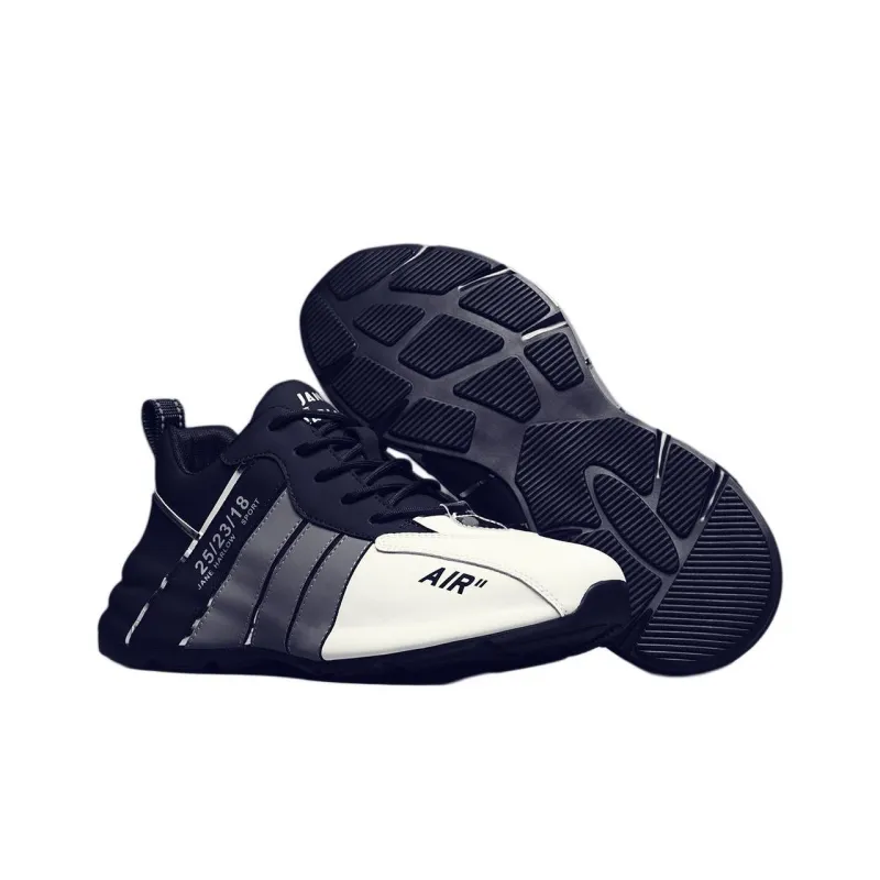 JANE HARLOW Height Increasing Lightweight Low-Top Casual Shoes Men's White Gray Black-7