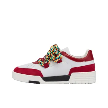 MOSCHINO Streetball Low-Top Skateboard Shoes Men's White Red