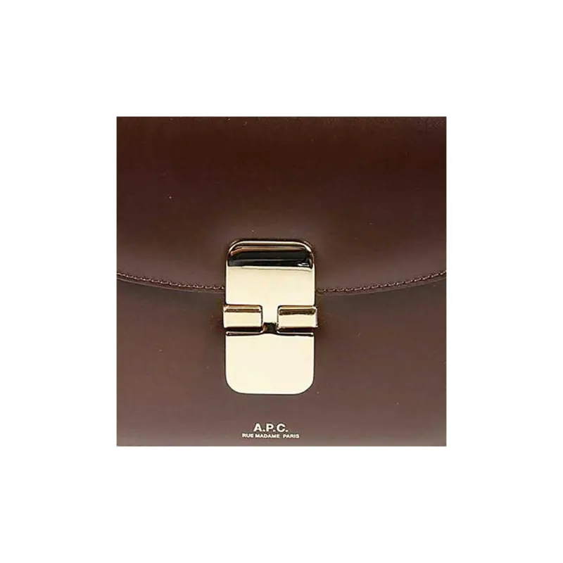 A.P.C Grace Smooth Leather Crossbody Bag Shoulder Bag Women's Brown-3
