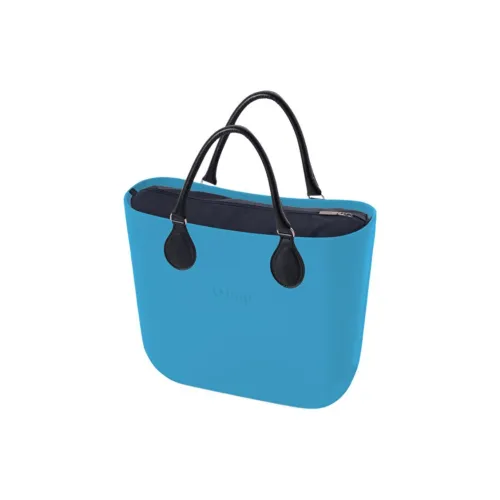 O Bag Handbags Aqua Blue With Navy Accents