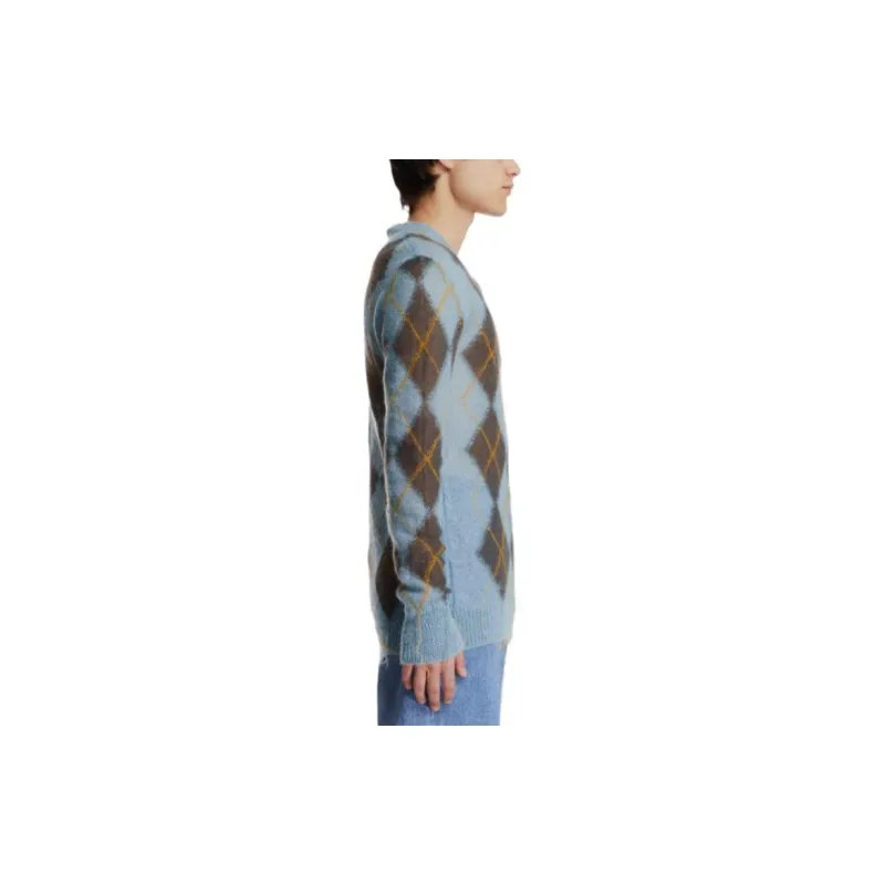 MARNI Geometric Patterned V Neck Knitted Jumper-3