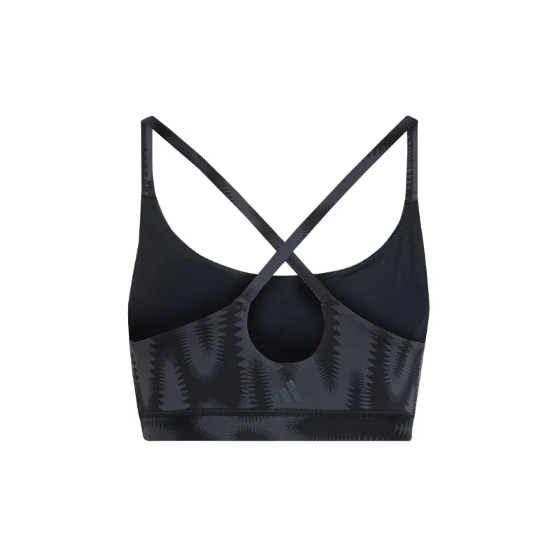 Adidas All Me Light-Support Printed Bra Sports Underwear Women's Carbon-1