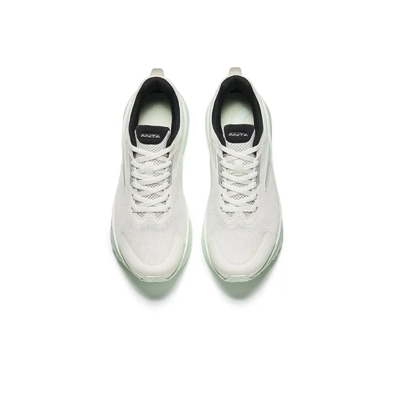 Anta Running Collection Anti Slip Wear Resistant Low Top Casual Running Shoes Women's White Green-2