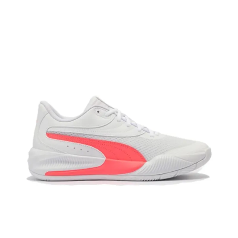 PUMA Triple Cushioning Anti Slip And Wear Resistant Balance Low Top Basketball Shoes Unisex White Pink-1