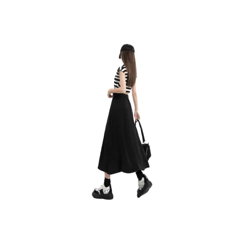 KULAIYA Denim Long Skirts Women's Black