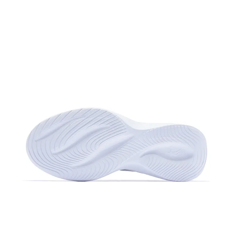 QIAODAN Cushioning Lightweight Low Top Running Shoes Men's White Blue-4
