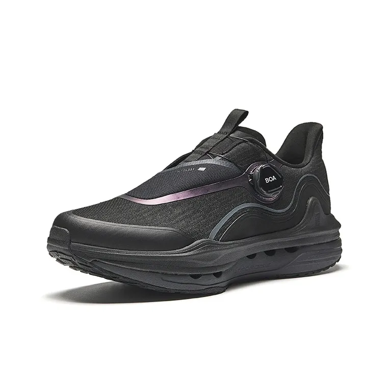 Anta Cushioning, Wear Resistant Low Top Running Shoes Men's Basic Black-1