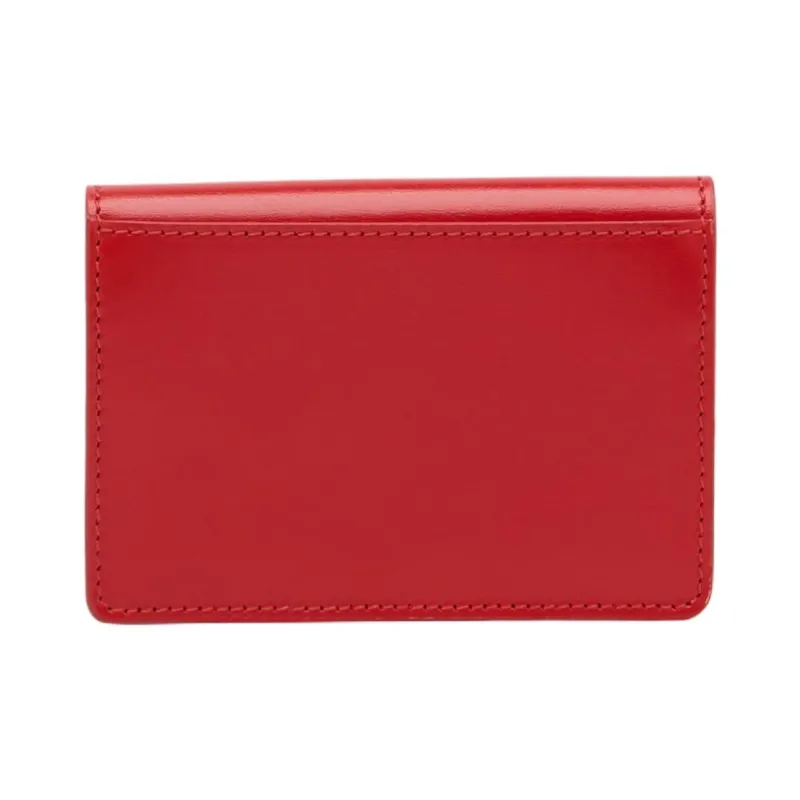 FERRAGAMO Palmellato Calfskin Card Holder Trumpets Women's Flame Red-1