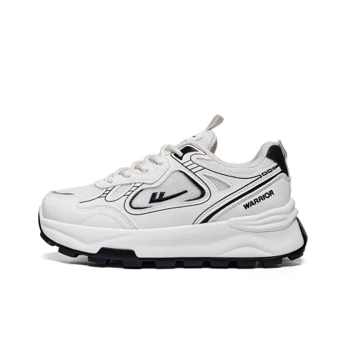 Warrior Students Platform Chunky Sneakers Lightweight And Breathable Low Top Casual Shoes Women's Beige Black