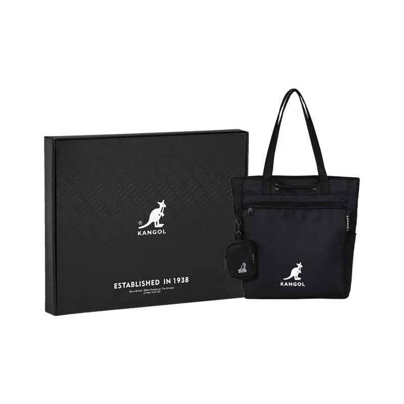 KANGOL Fabric Tote Bag Commuter Bag Handbag Shoulder Bag Unisex Khaki/Black/Ivory/Peach Pink/Military Green/Dark Blue-10