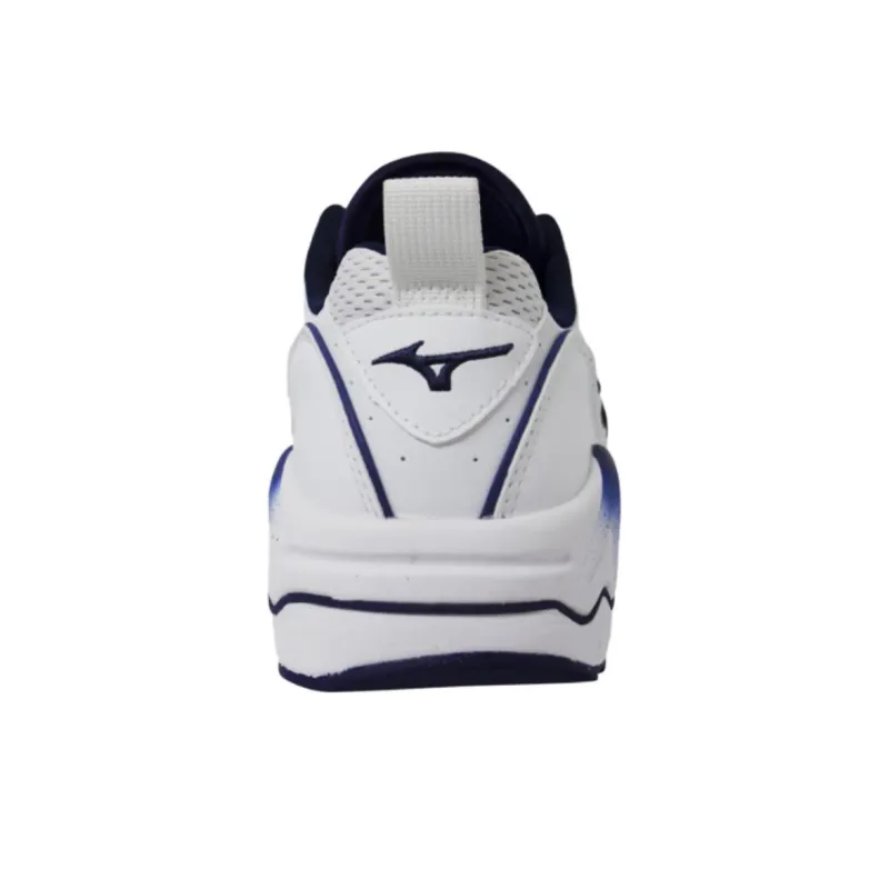 Mizuno Wave Rider 1 Slip Resistant, Abrasion Resistant, Breathable Low Top Running Shoes Men's White Blue-3