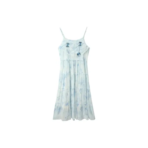 EIDOLON GRAIN Slip Dresses Women's Light Blue Dresses