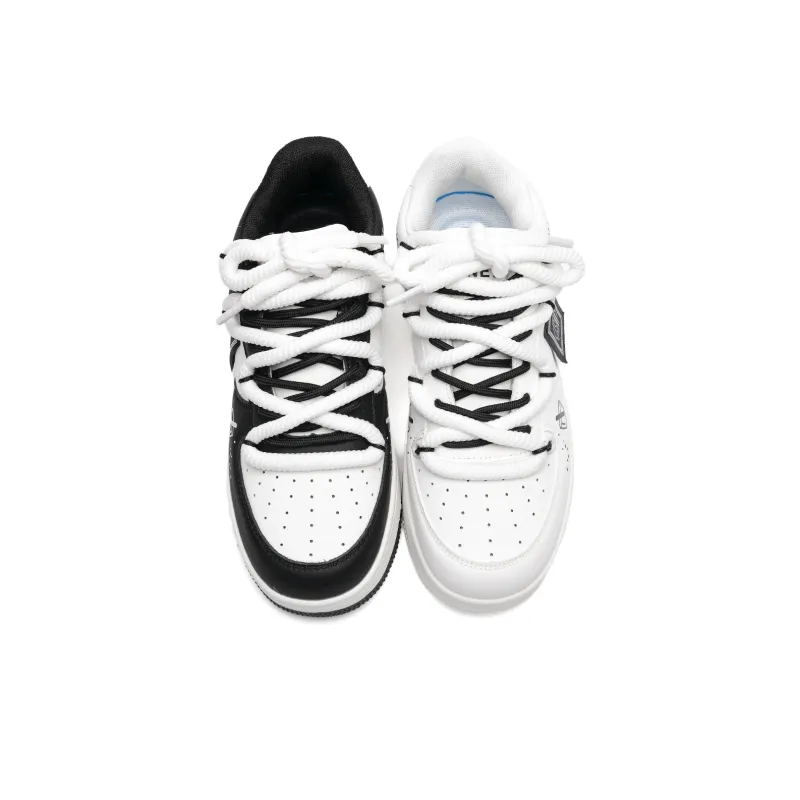 Circle Small Coverage Slip Resistant Waterproof Lightweight Low Top Skateboard Shoes Unisex White Black-18
