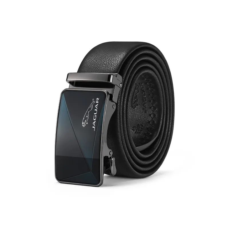 JAGUAR Luxe Business Casual Automatic Buckle Cow Leather Leather Belts Men's Black Width  3.5cm-0