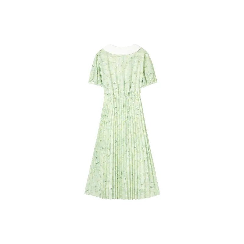 DIALOGUE Short Sleeved Dresses Women's White Rose Print-1
