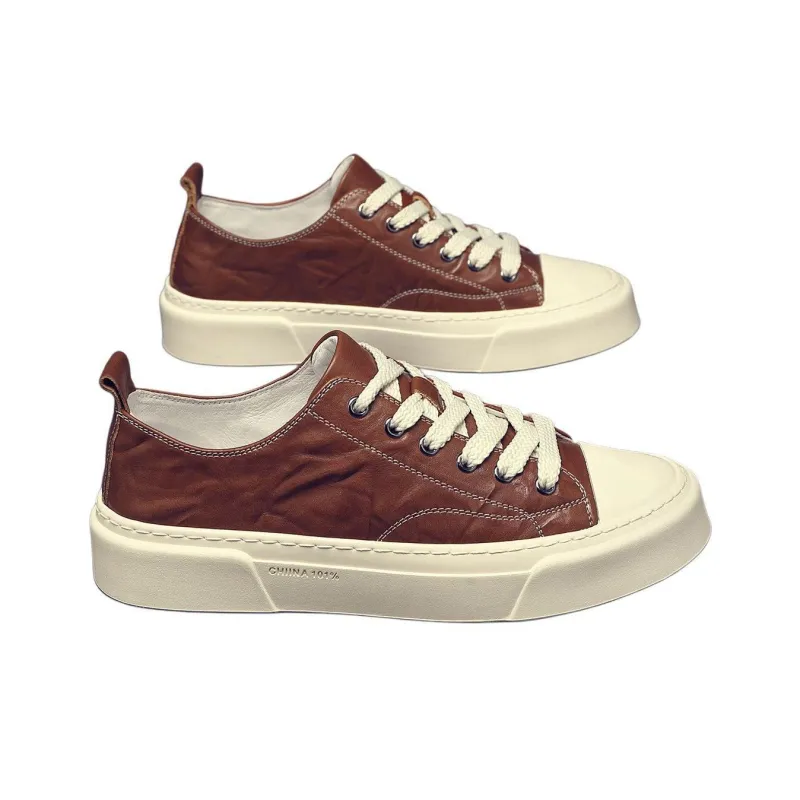 JANE HARLOW Low-Top Skateboard Shoes Men's Coffee-2