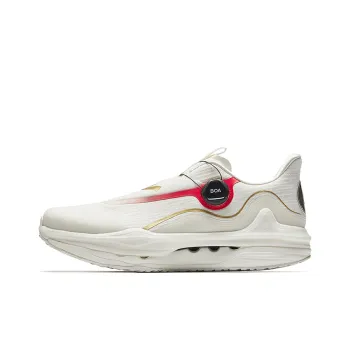 Anta Cushioning Slip Resistant Low Top Running Shoes Men's Ivory White