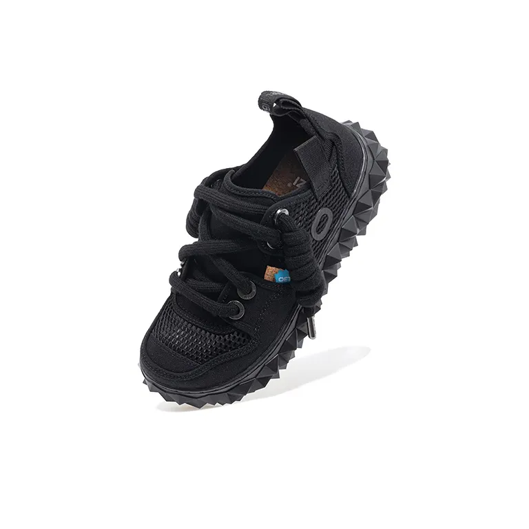 OETZI New Iceberg Series Breathable Lightweight Height Increasing Low Top Casual Shoes Unisex Black-3
