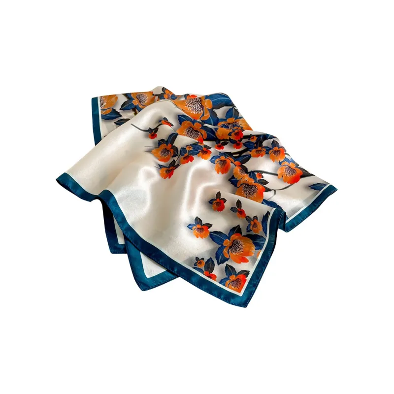 Hang Silk Road 100% Mulberry Silk Silk Scarves Women's Orange-1