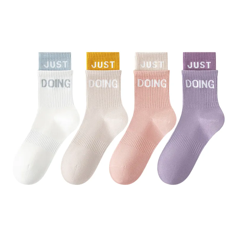 XXLLG Mid Calf Socks Women's 4 Pack-5
