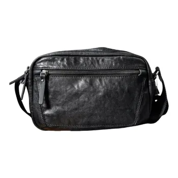 PULUWIRR Cow Leather Everyday Commute Crossbody Bag, Business Casual Men's