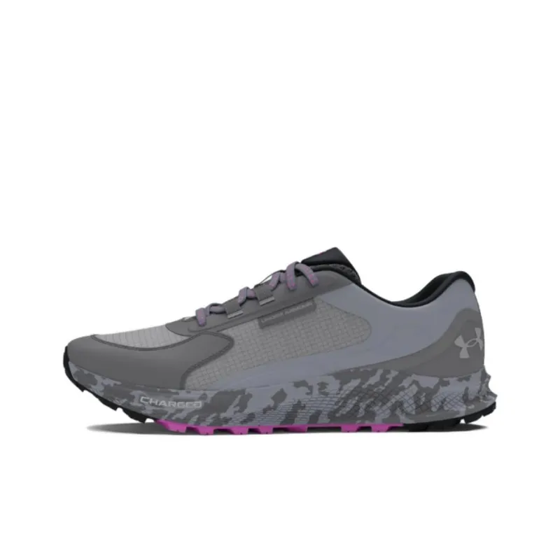 Under Armour Cushioned Slip-Resistant Low-Top Running Shoes Women's Gray Red-0