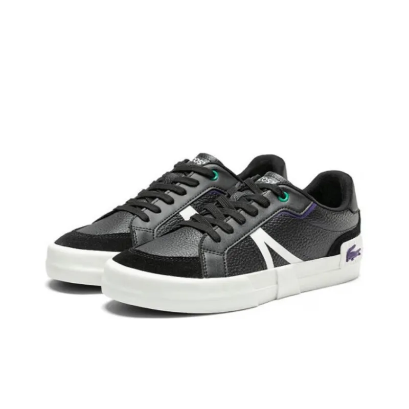 LACOSTE Low Top Skateboard Shoes Men's Black-2