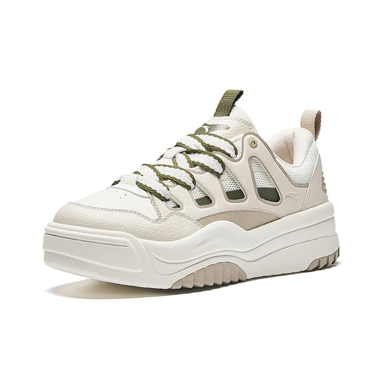 Anta Life Collection Anti-Slip Wear-Resistant Low-Top Skateboard Shoes Men's Beige-1