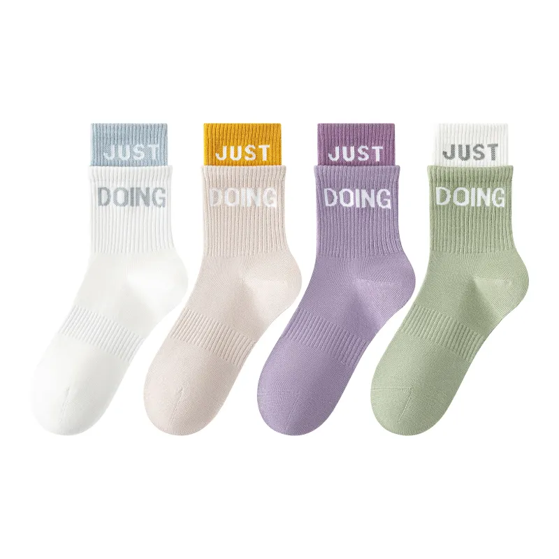 XXLLG Mid Calf Socks Women's 4 Pack-7