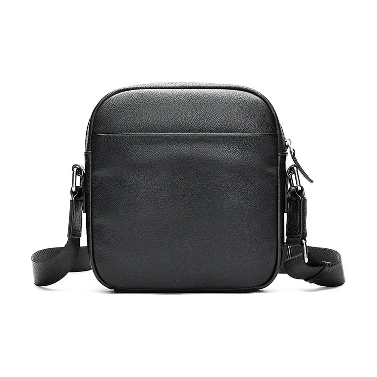DOSRFINI Genuine Leather Shoulder Bag, Crossbody Bag Men's Black-0