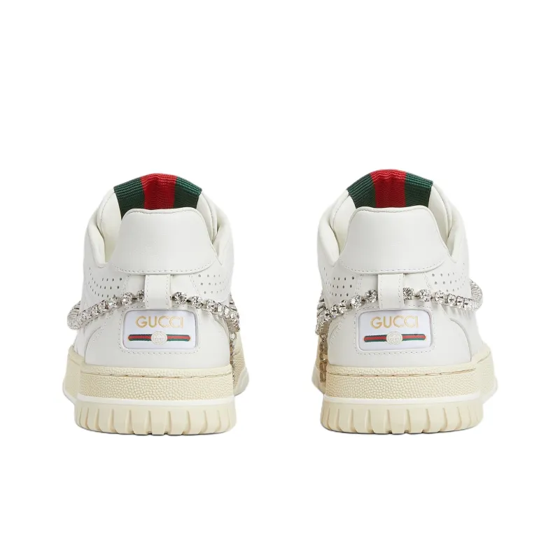 GUCCI Women's Re Web Sneaker 'White Crystal Chain' Women's-3