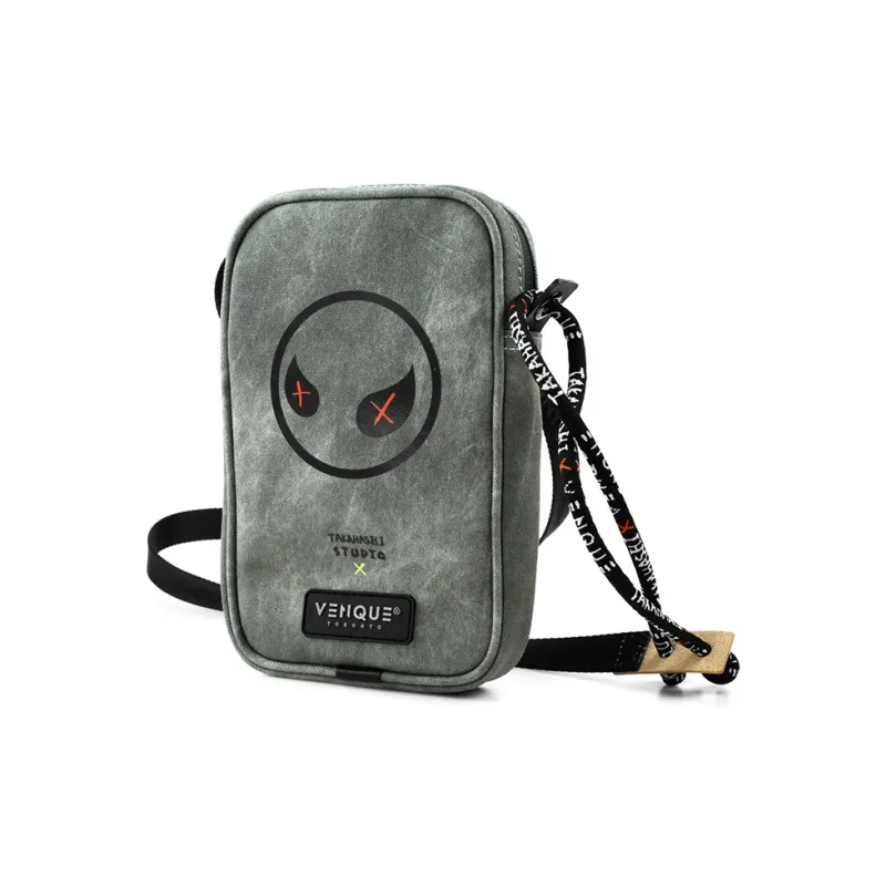 Venque Polyester Cell Phone Pouch, Small Square Bag, Shoulder Bag, Crossbody Bag Regular Unisex Gray-2