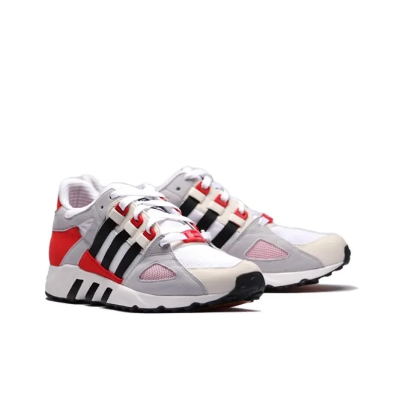 Adidas Cushioning, Wear Resistant Low Top Running Shoes Unisex White Gray Red-2