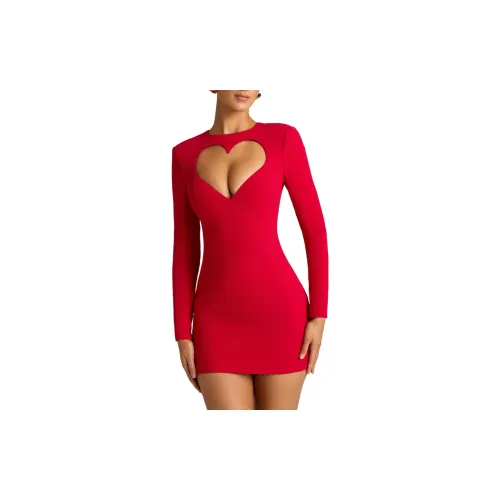 OH POLLY Long-Sleeved Dresses Women's Fire Red