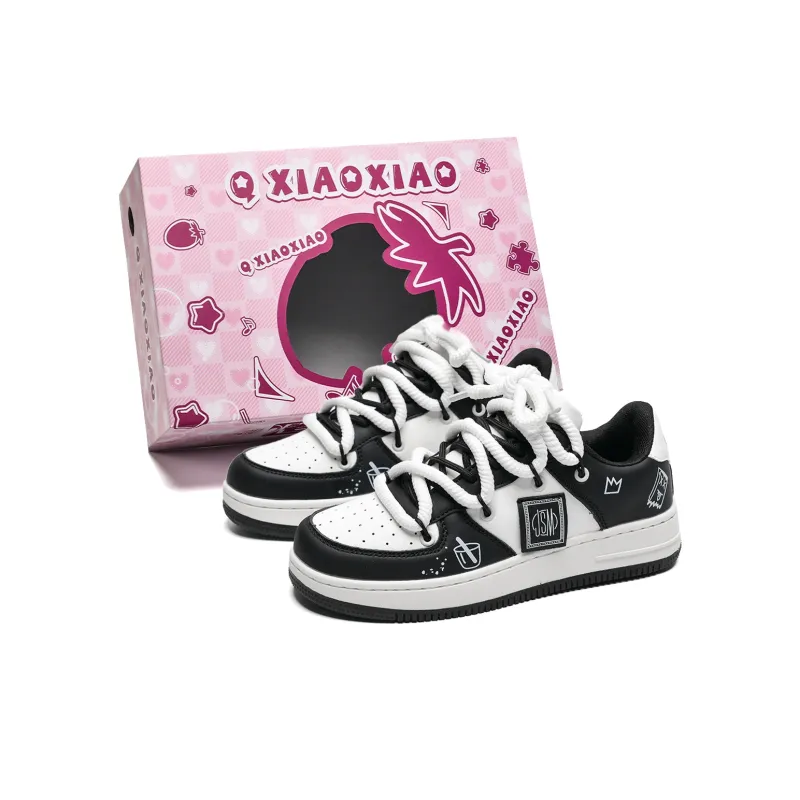 Circle Small Coverage Slip Resistant Waterproof Lightweight Low Top Skateboard Shoes Unisex White Black-7