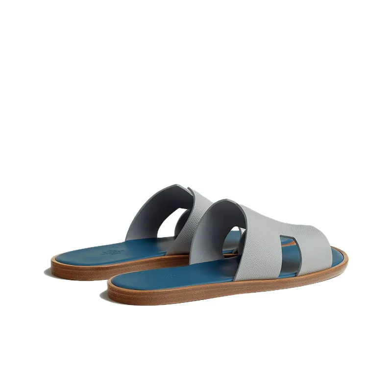 HERMES Izmir Slide Slippers Men's Gray Blue-3