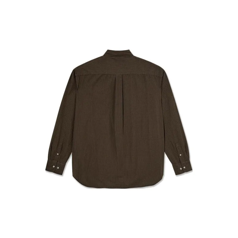 POLAR SKATE CO SS24 Poplin Ben Ls Shirt Unisex Brown-1