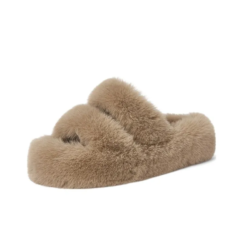 DAPHNE Slide Slippers Women's Apricot/White/Gray-2