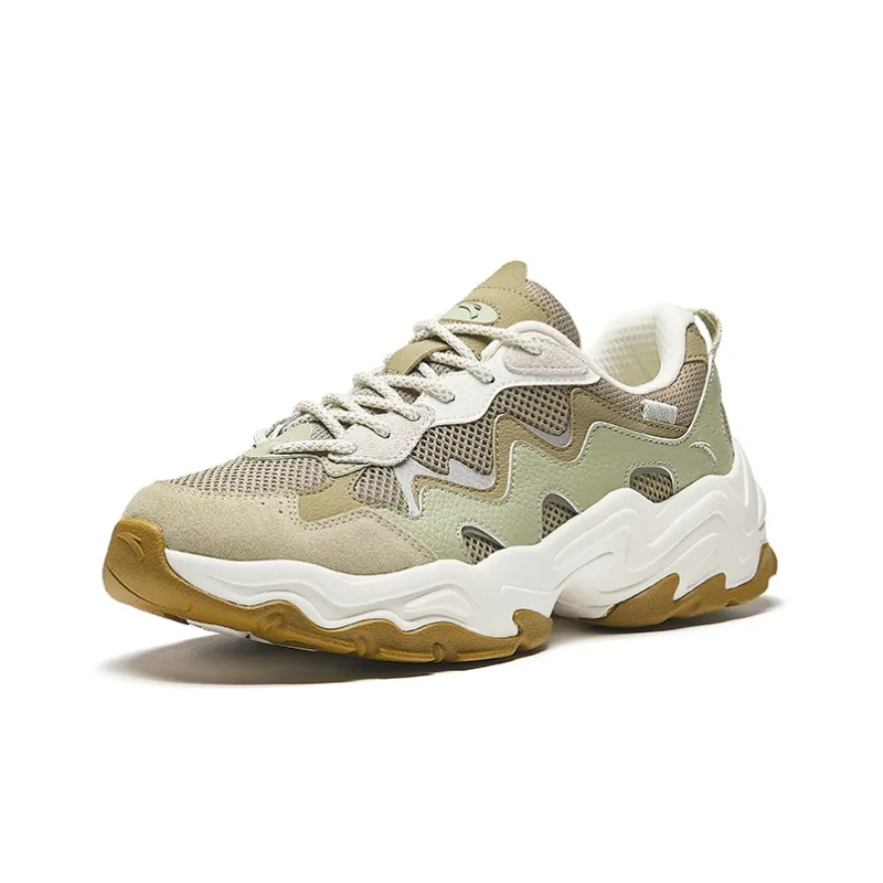 Anta Starlight 2 Breathable Cushioning Abrasion Resistant Low Top Casual Shoes Men's Brown Green White-1