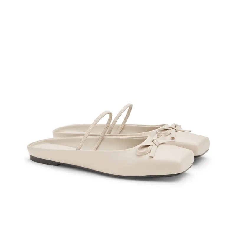 CHARLES&KEITH Composite Sole Slip Resistant Closed Toe Slippers 0.8cm Women's Beige Beige/Black Black-1