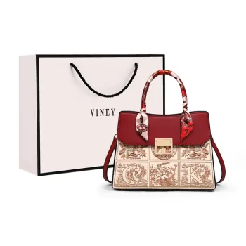 VINEY Synthetic Leather Handbags Shoulder Bag Crossbody Bag Mom Bag Large Size Women's Red