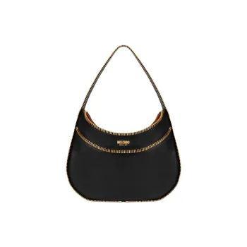 MOSCHINO Calfskin Hobo Bag Handbag Women's Black