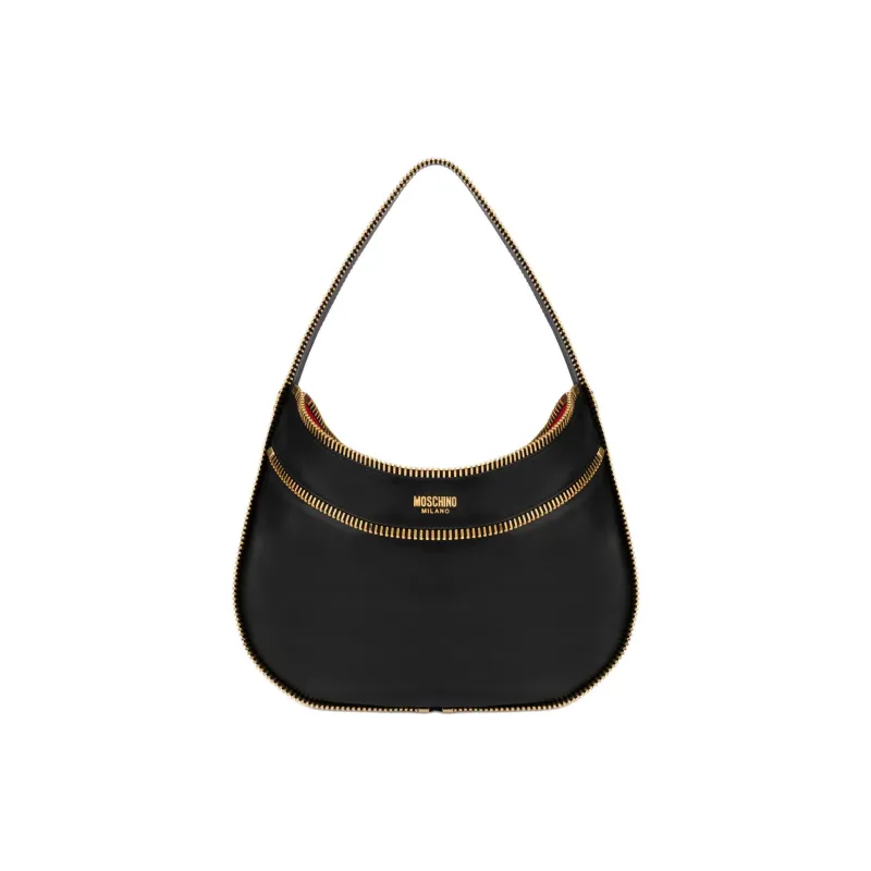 MOSCHINO Calfskin Hobo Bag Handbag Women's Black-0