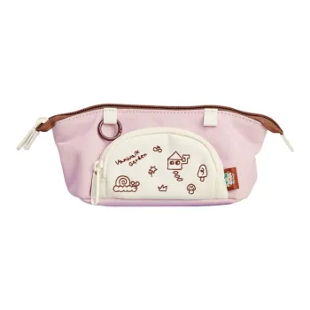 VANWALK Polyester Zip Closure Storage Bag, Pencil Pouch Unisex Pink/Green/Yellow