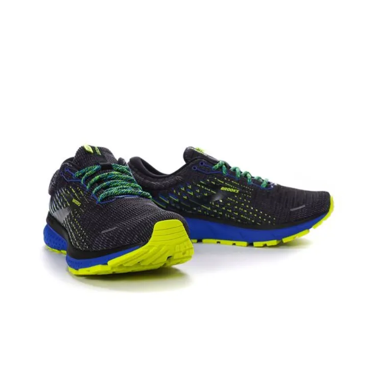 Brooks Ghost 13 Cushioning Low Top Casual Running Shoes Men's Black Green-2