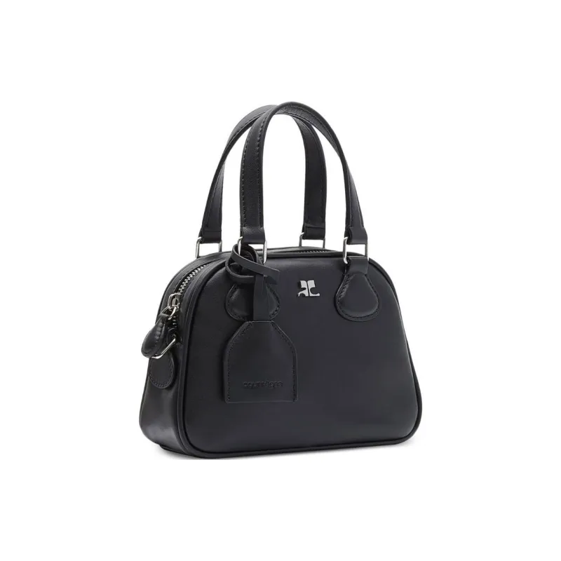 Courrèges Logo Leather Mini Bowling Bag-1