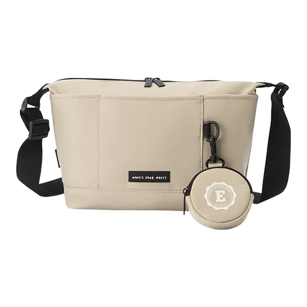 SEM/R Nylon Fabric Crossbody Bag Small Size Unisex White Green Tones Khaki Black.-3